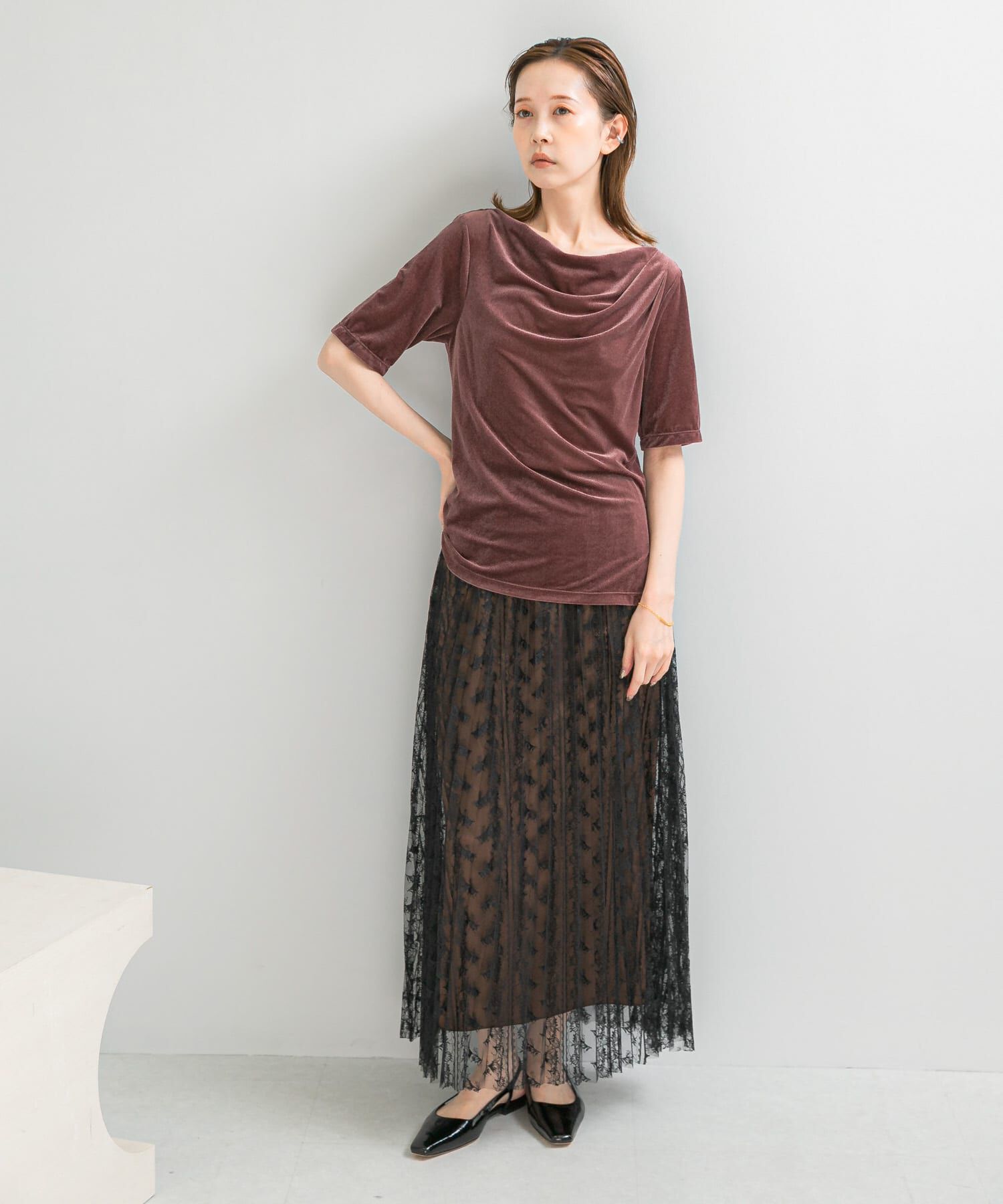 URBAN RESEARCH ROSSO「シアーストレッチベロアカットソー」|Tシャツ・カットソー|