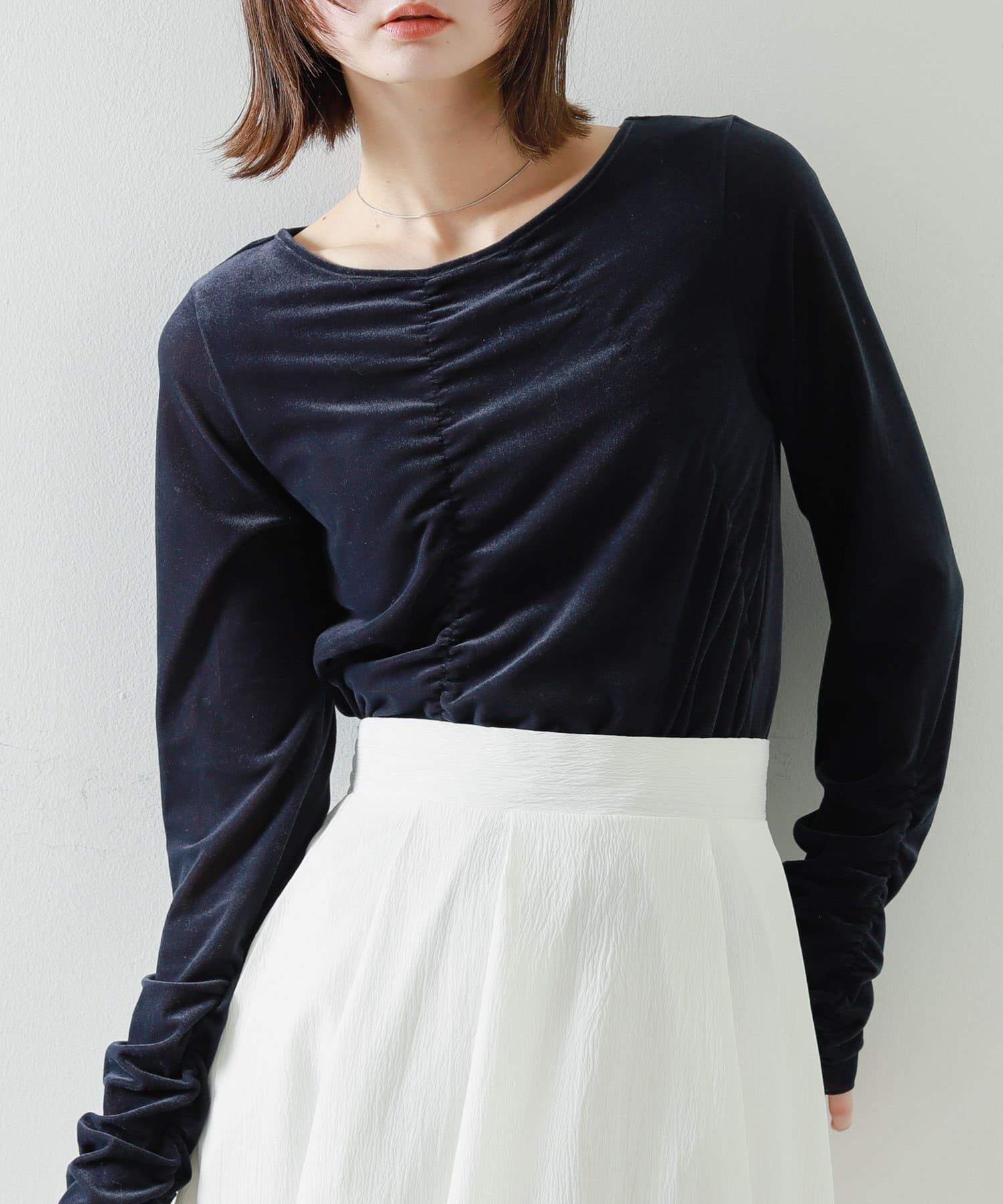 SENSE OF PLACE by URBAN RESEARCH「シアーベロアTシャツ」|Tシャツ・カットソー|ネイビー