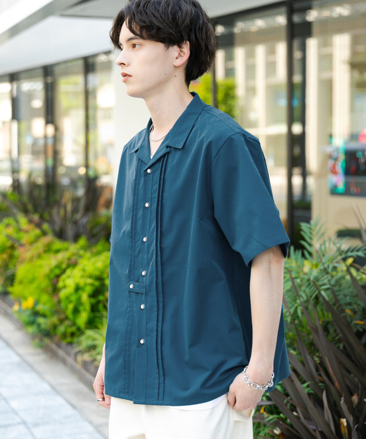 SENSE OF PLACE by URBAN RESEARCH「デザインオープンカラーショートスリーブシャツ」|シャツ・ブラウス|