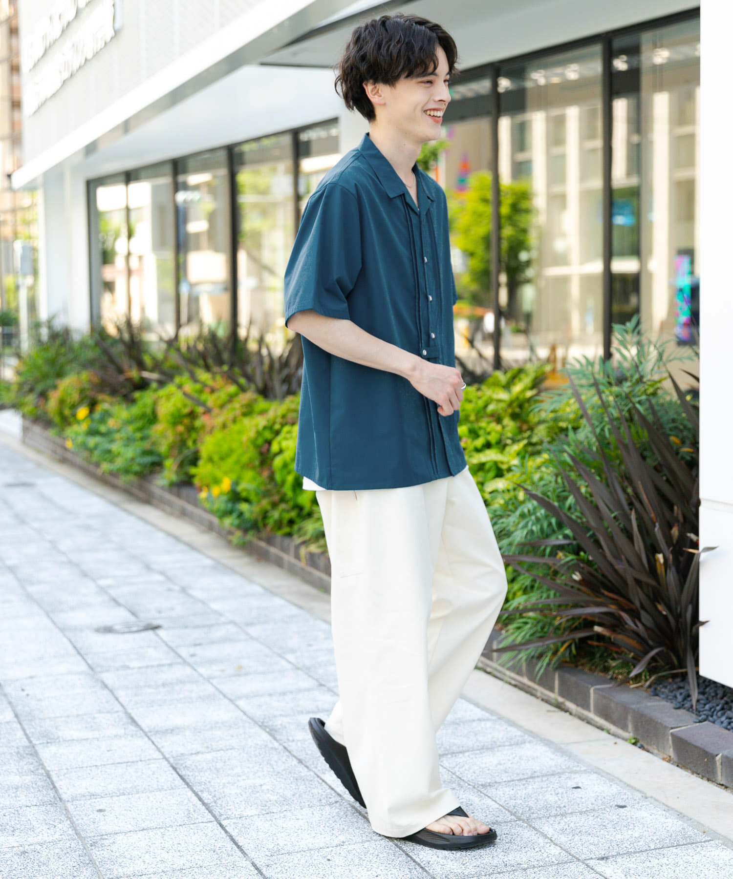 SENSE OF PLACE by URBAN RESEARCH「デザインオープンカラーショートスリーブシャツ」|シャツ・ブラウス|