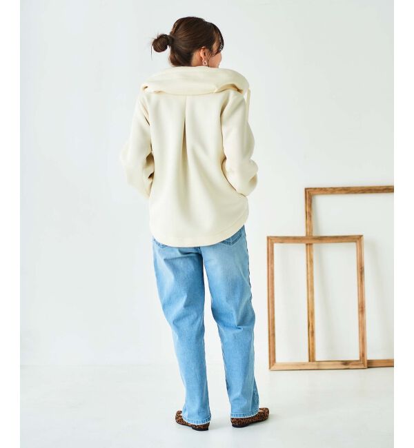 le.coeur blanc「カットボンディング&times;スムースタフタショートブルゾン」|ブルゾン・スタジャン|