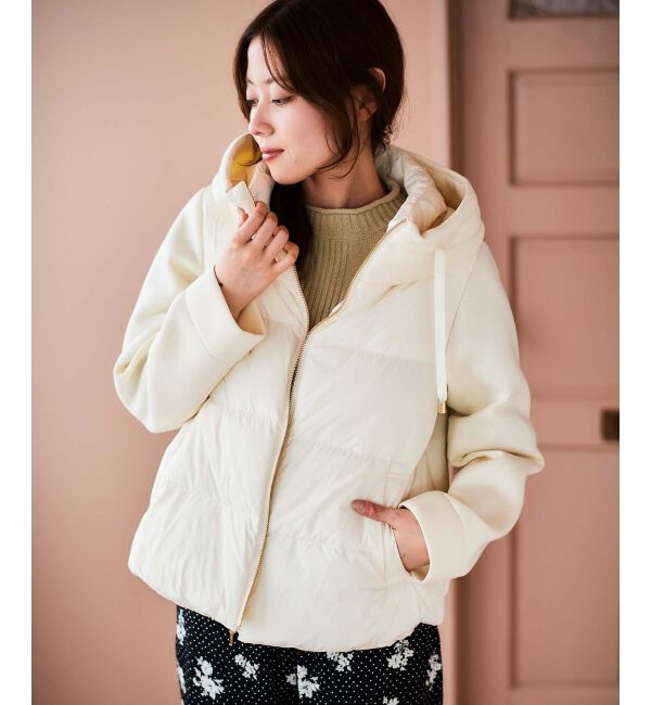 le.coeur blanc「カットボンディング&times;スムースタフタショートブルゾン」|ブルゾン・スタジャン|