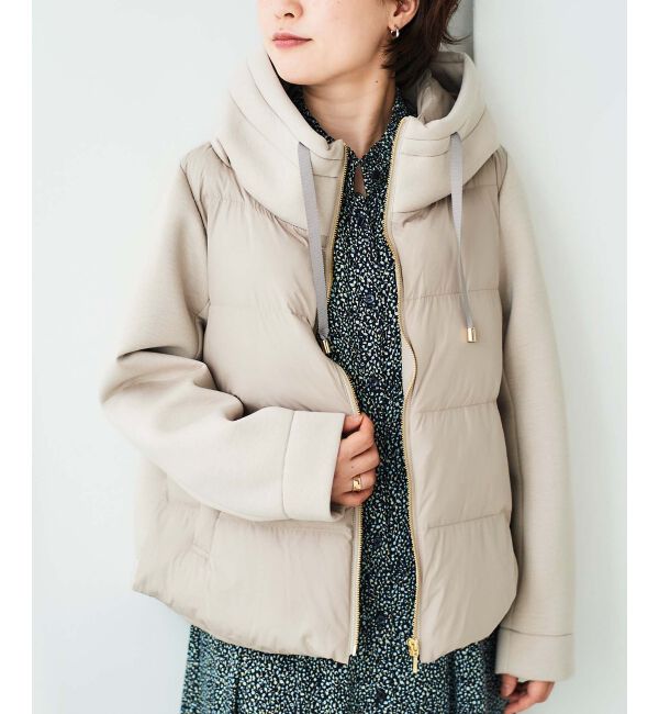 le.coeur blanc「カットボンディング&times;スムースタフタショートブルゾン」|ブルゾン・スタジャン|