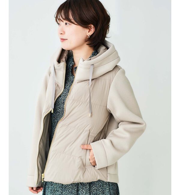 le.coeur blanc「カットボンディング&times;スムースタフタショートブルゾン」|ブルゾン・スタジャン|