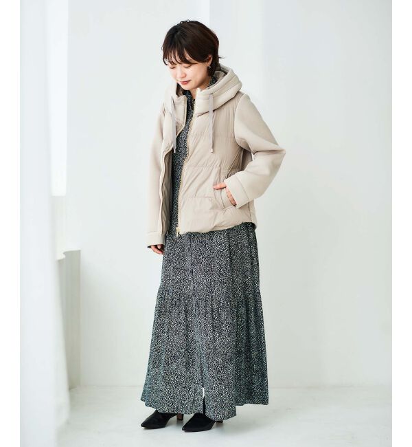 le.coeur blanc「カットボンディング&times;スムースタフタショートブルゾン」|ブルゾン・スタジャン|