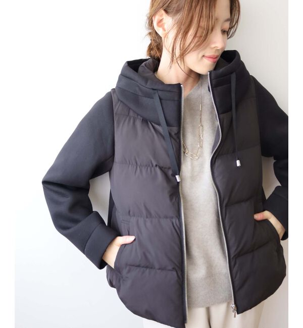 le.coeur blanc「カットボンディング&times;スムースタフタショートブルゾン」|ブルゾン・スタジャン|