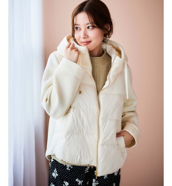 le.coeur blanc「カットボンディング&times;スムースタフタショートブルゾン」|ブルゾン・スタジャン|