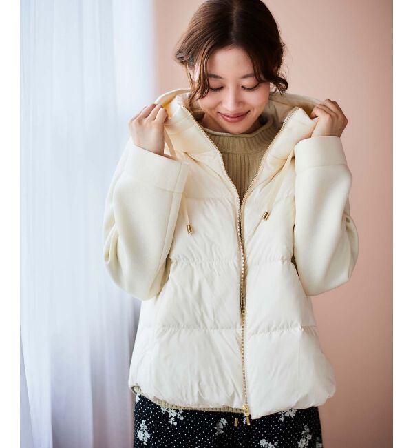 le.coeur blanc「カットボンディング&times;スムースタフタショートブルゾン」|ブルゾン・スタジャン|