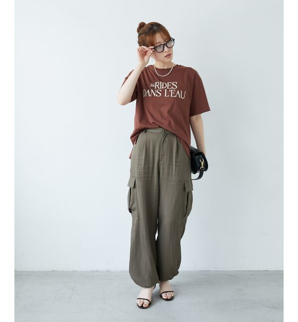 le.coeur blanc「《手洗い可能》テンセルカーゴパンツ」|カーゴ|