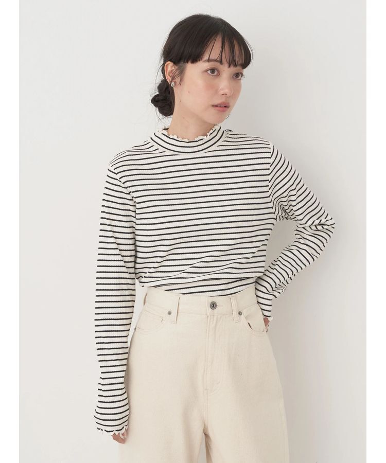 earth music&ecology「チェーンリブハイネックプルオーバー」|Tシャツ・カットソー|