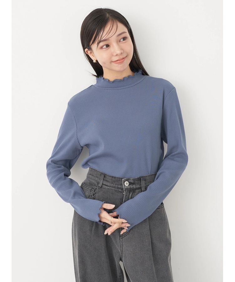 earth music&ecology「チェーンリブハイネックプルオーバー」|Tシャツ・カットソー|