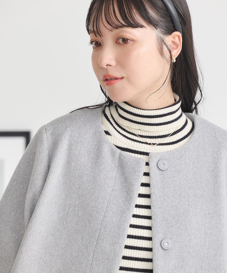 earth music&ecology「ファーカフスノーカラーコート」|ノーカラーコート|