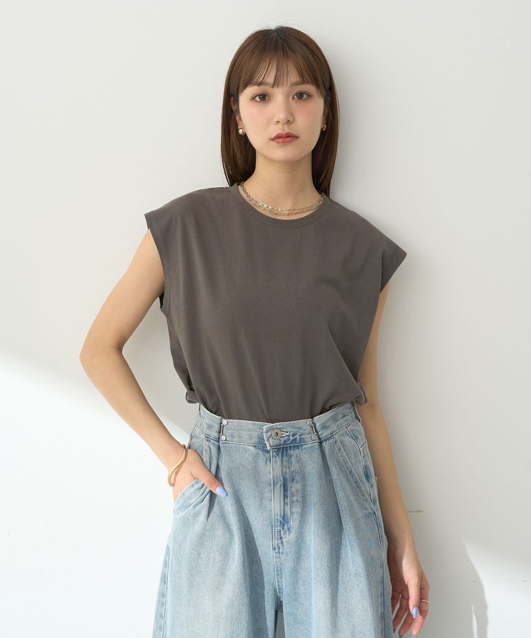 earth music&ecology「SET2点 クロシェキャミソール+ノースリーブプルオーバー」|Tシャツ・カットソー|