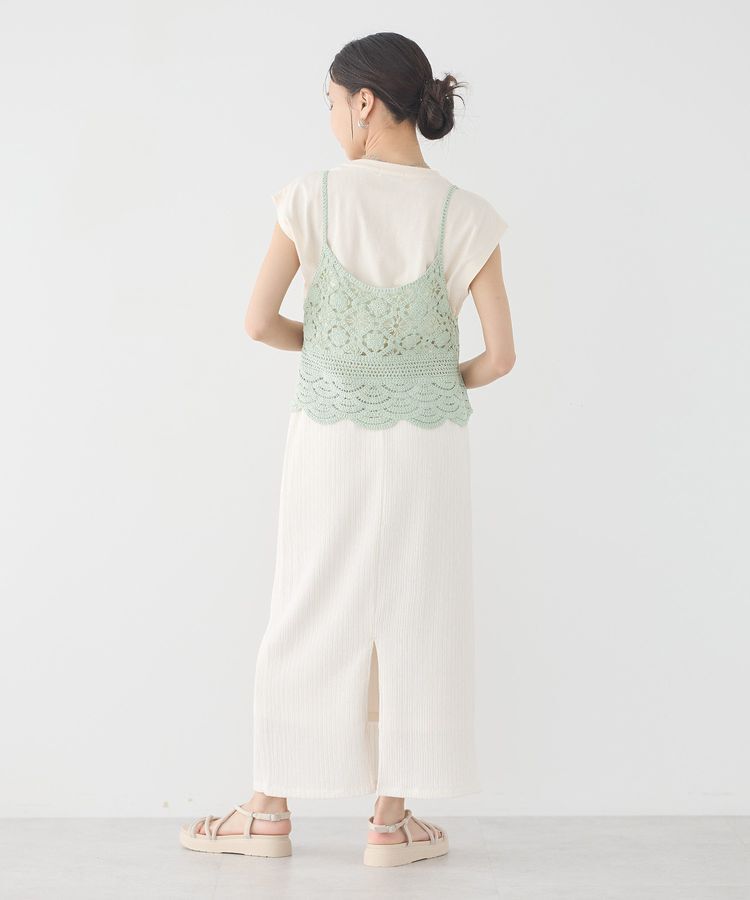 earth music&ecology「SET2点 クロシェキャミソール+ノースリーブプルオーバー」|Tシャツ・カットソー|