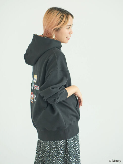  「ワッペン付き裏起毛パーカー/Disney」|Tシャツ・カットソー|