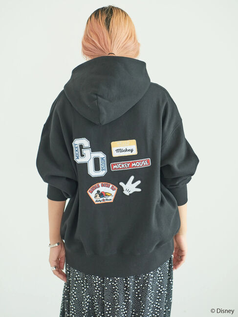  「ワッペン付き裏起毛パーカー/Disney」|Tシャツ・カットソー|