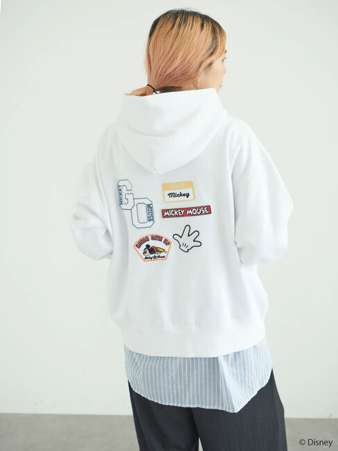  「ワッペン付き裏起毛パーカー/Disney」|Tシャツ・カットソー|