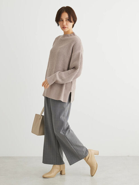 Green Parks「mokoモール畦編みモックネックプルオーバー」|Tシャツ・カットソー|