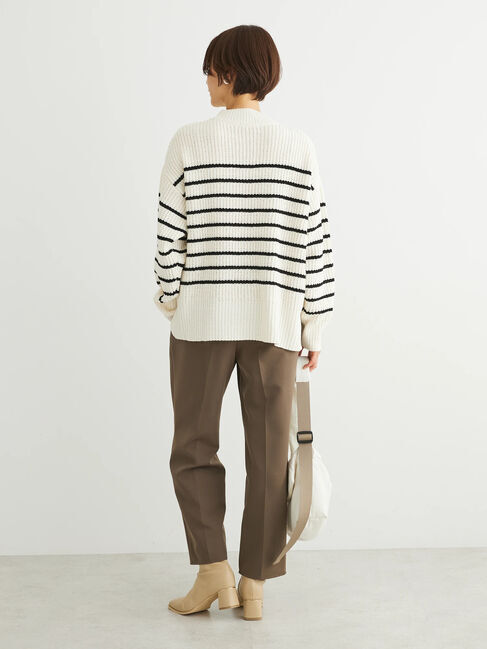 Green Parks「mokoモール畦編みモックネックプルオーバー」|Tシャツ・カットソー|