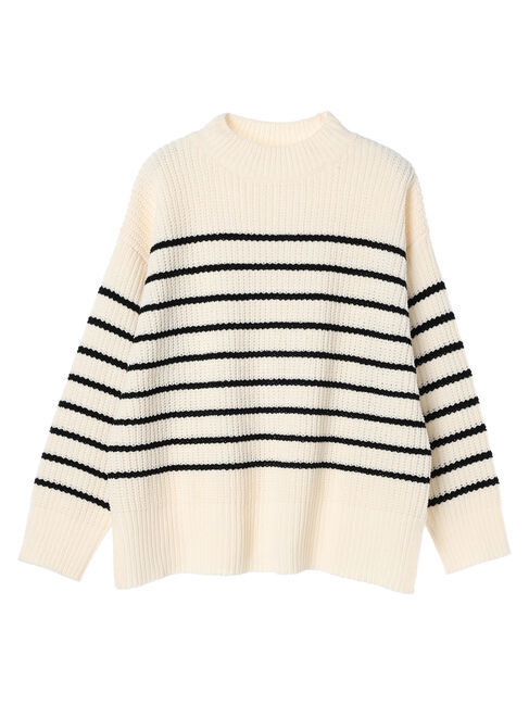 Green Parks「mokoモール畦編みモックネックプルオーバー」|Tシャツ・カットソー|