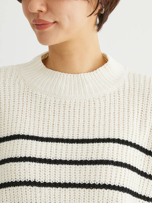 Green Parks「mokoモール畦編みモックネックプルオーバー」|Tシャツ・カットソー|