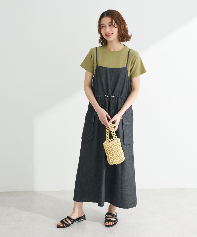Green Parks「カーゴポケットデニムキャミワンピース」|ワンピース|Black