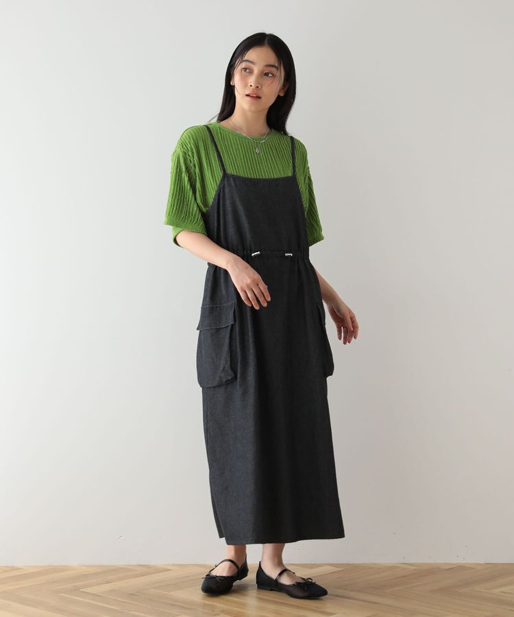 Green Parks「カーゴポケットデニムキャミワンピース」|ワンピース|