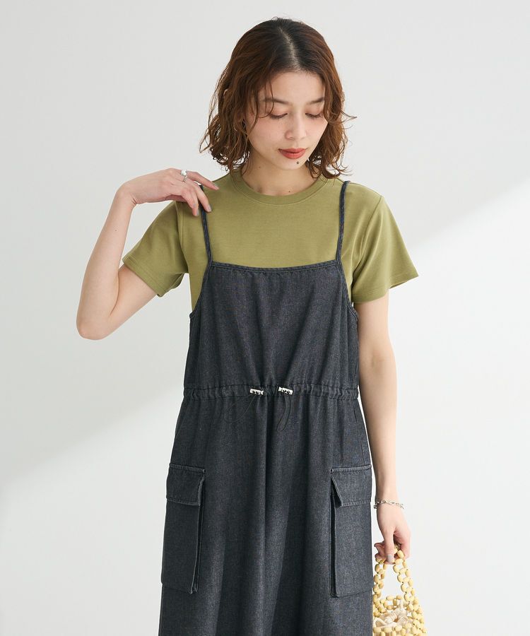 Green Parks「カーゴポケットデニムキャミワンピース」|ワンピース|