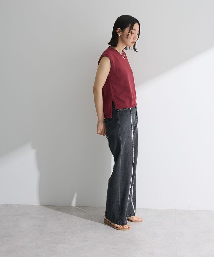 Green Parks「・Petit Fleur ノースリリネンライクニット」|ニット・セーター|