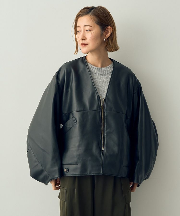 YECCA VECCA「【DOLL UP OOPS】マルチWAY合皮ジャケット」|テーラードジャケット|