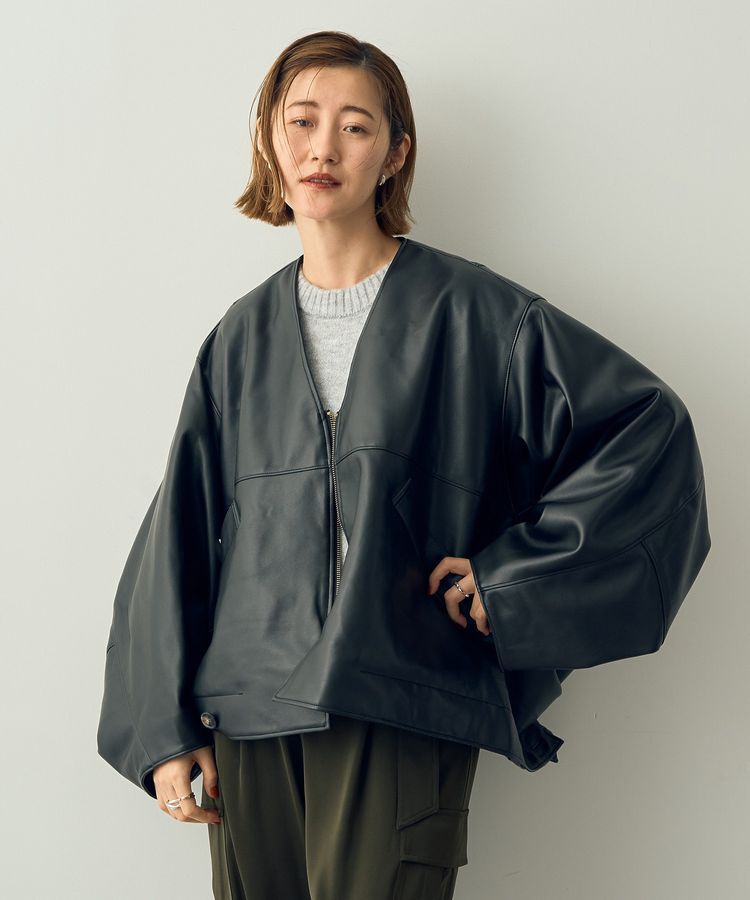 YECCA VECCA「【DOLL UP OOPS】マルチWAY合皮ジャケット」|テーラードジャケット|