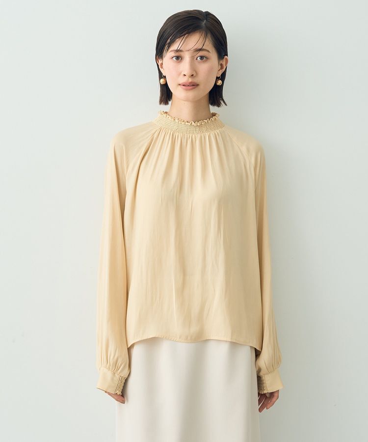 YECCA VECCA「シャーリングネックブラウス」|シャツ・ブラウス|