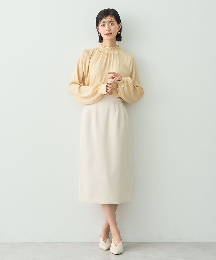 YECCA VECCA「シャーリングネックブラウス」|シャツ・ブラウス|