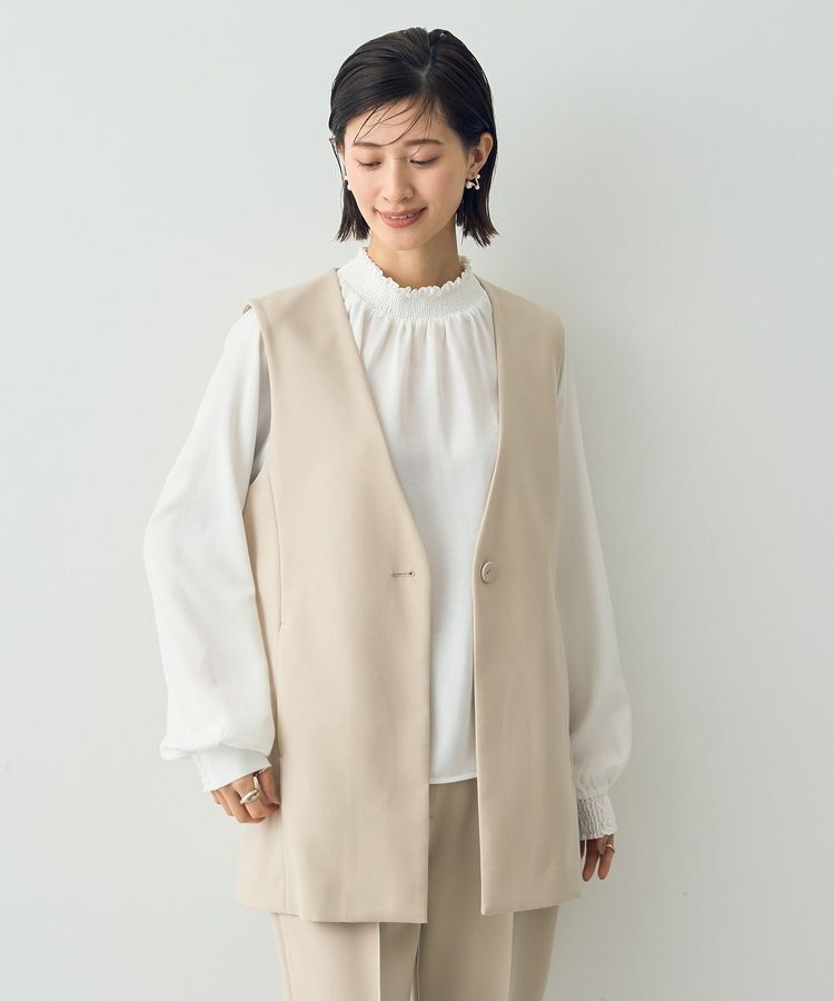 YECCA VECCA「シャーリングネックブラウス」|シャツ・ブラウス|