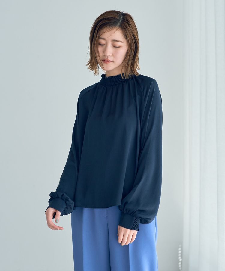 YECCA VECCA「シャーリングネックブラウス」|シャツ・ブラウス|