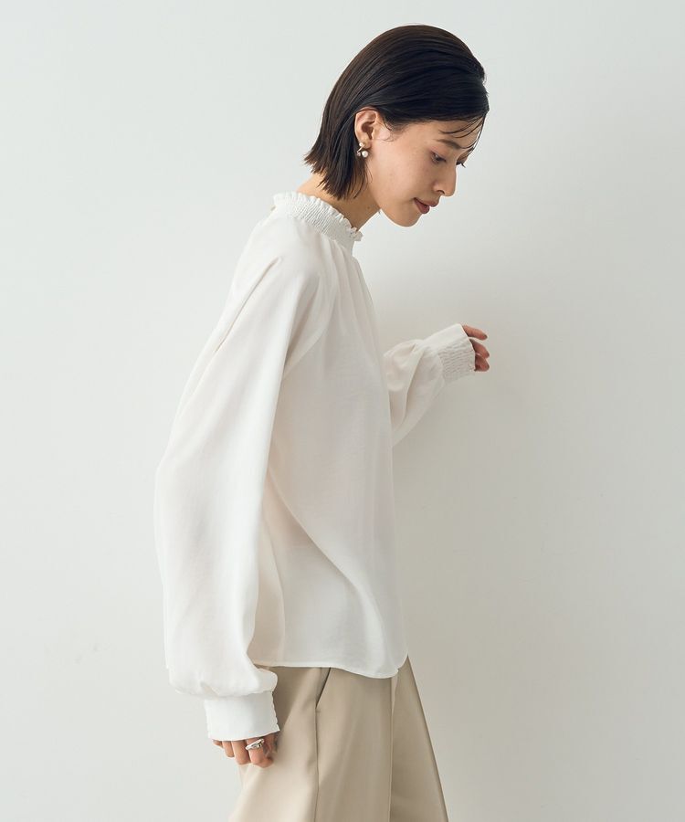 YECCA VECCA「シャーリングネックブラウス」|シャツ・ブラウス|