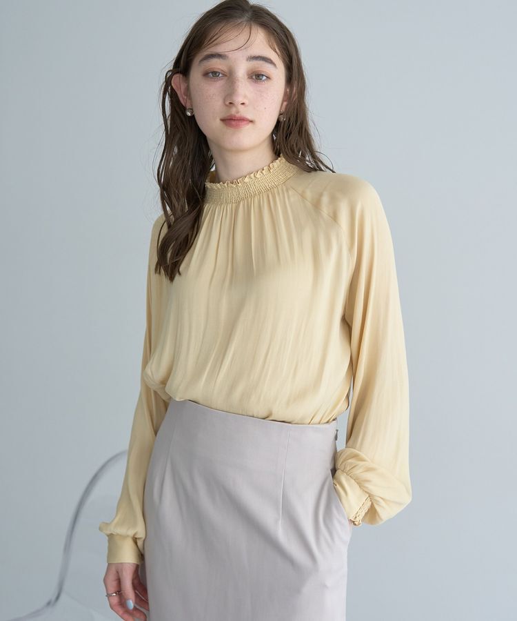 YECCA VECCA「シャーリングネックブラウス」|シャツ・ブラウス|Yellow