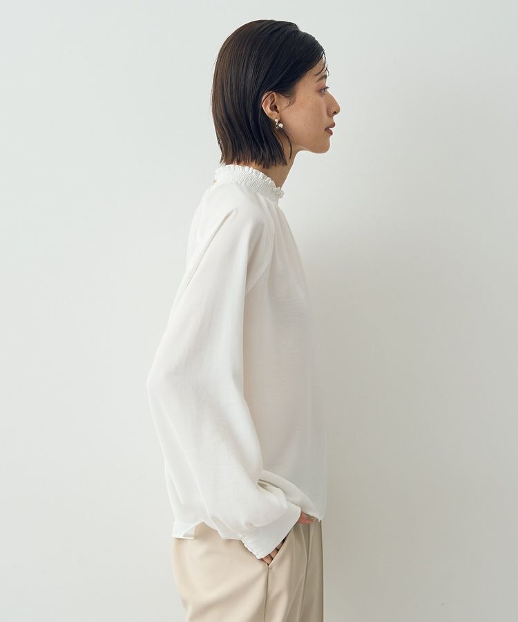 YECCA VECCA「シャーリングネックブラウス」|シャツ・ブラウス|