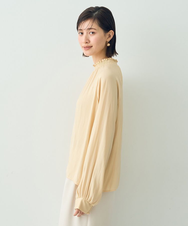 YECCA VECCA「シャーリングネックブラウス」|シャツ・ブラウス|