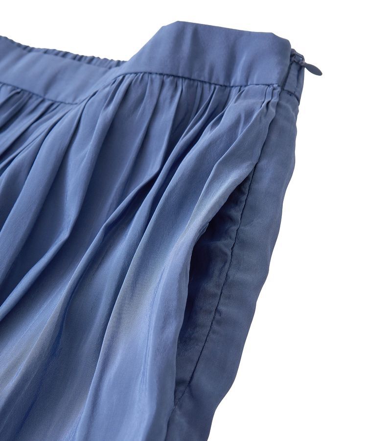 GARAGE OF GOOD CLOTHING「微光沢ギャザーロングスカート」|フレア|