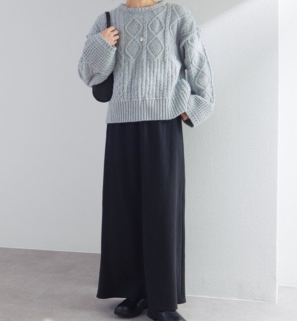  「ミックスケーブルニットプルオーバー」|キャミソール|
