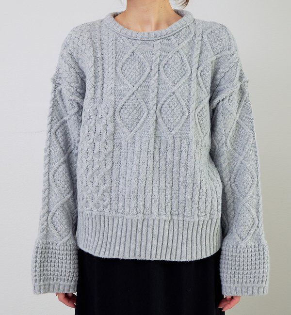 「ミックスケーブルニットプルオーバー」|キャミソール|