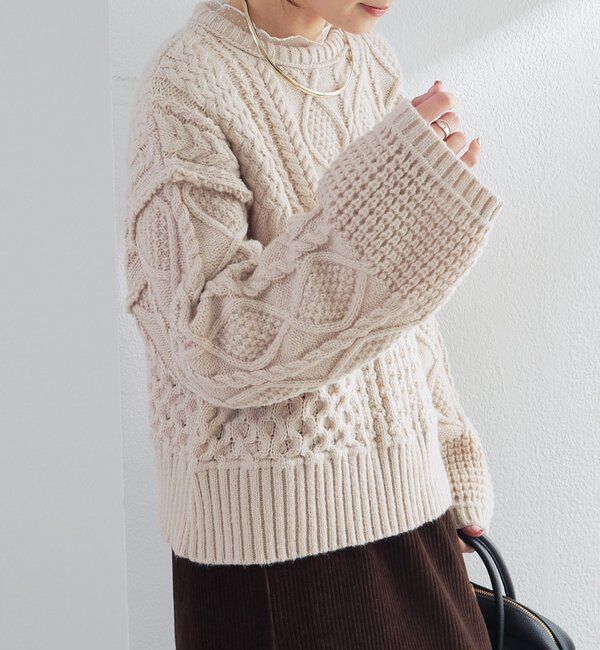  「ミックスケーブルニットプルオーバー」|キャミソール|