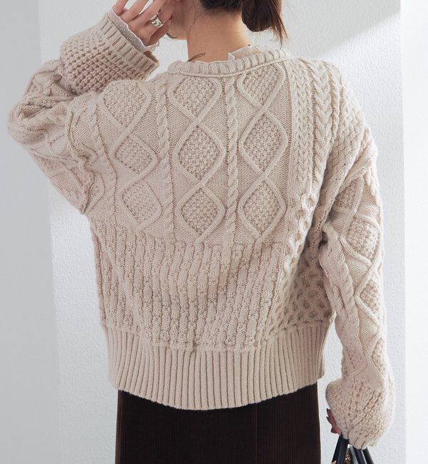  「ミックスケーブルニットプルオーバー」|キャミソール|