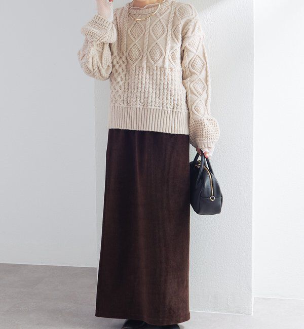  「ミックスケーブルニットプルオーバー」|キャミソール|