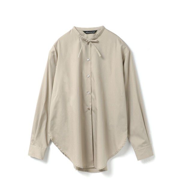 mizuiro ind「mizuiro ind リボンタイロングシャツ」|シャツ・ブラウス|ベージュ