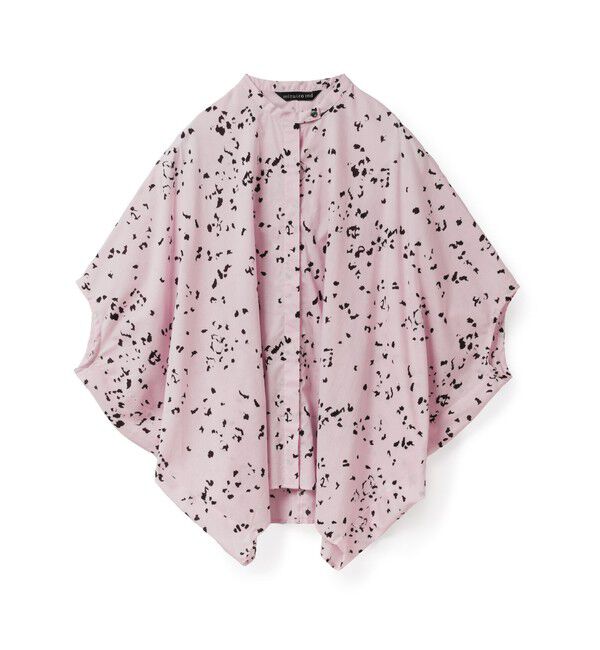 mizuiro ind「mizuiro ind プリントスタンドカラーコクーンシャツ」|シャツ・ブラウス|ピンク