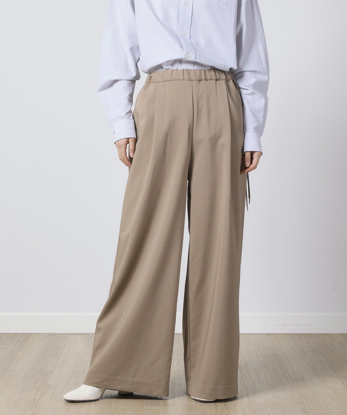 I.T.'S international「《ユニセックス》ライトツイルワイドストレートパンツ」|その他|モカチャ3