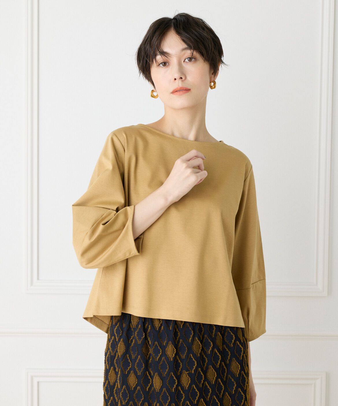 7-IDconcept.「スーピマコットンボリューム袖カットソー」|Tシャツ・カットソー|