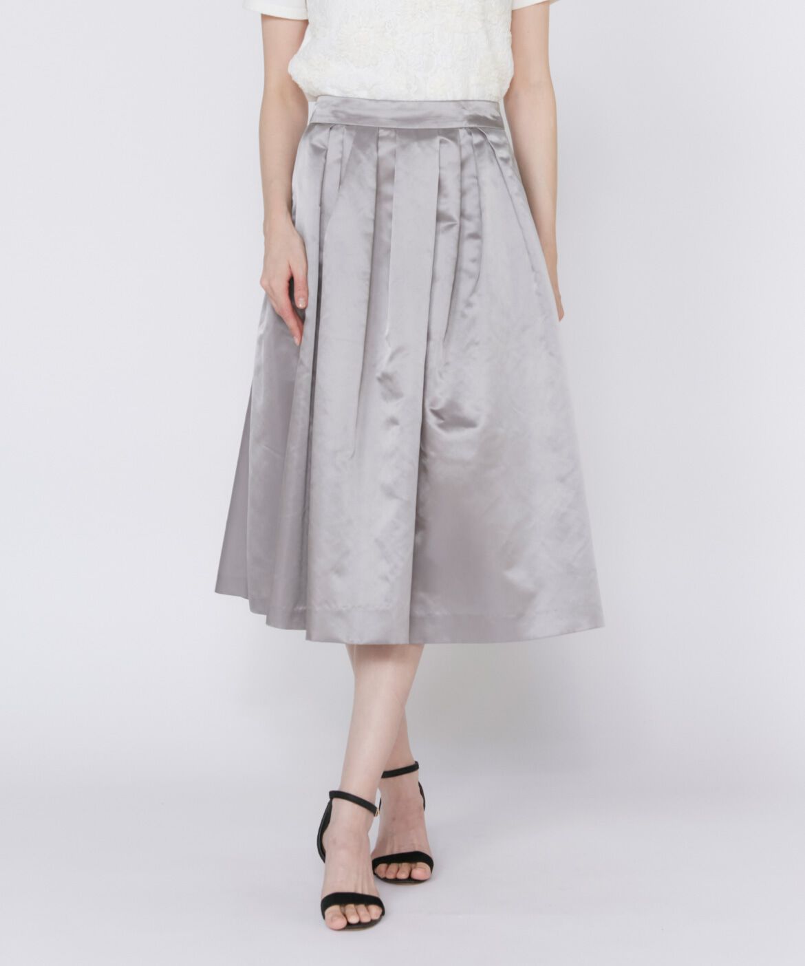 Maglie le cassetto「ランダムタックボリュームスカート《LIMONTA EAST》」|フレア|